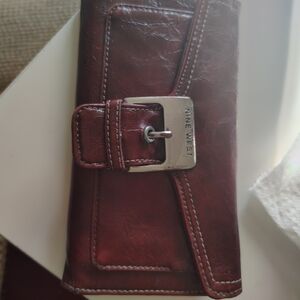 Nine West Burgundy Wallet with Silver Buckle